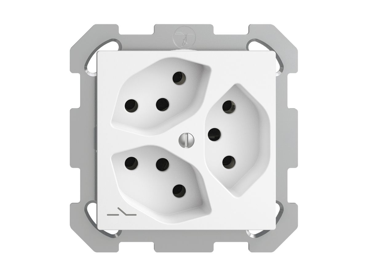 UP-Steckdose EDIZIOdue 3×T13 1×S weiss mit Shutter