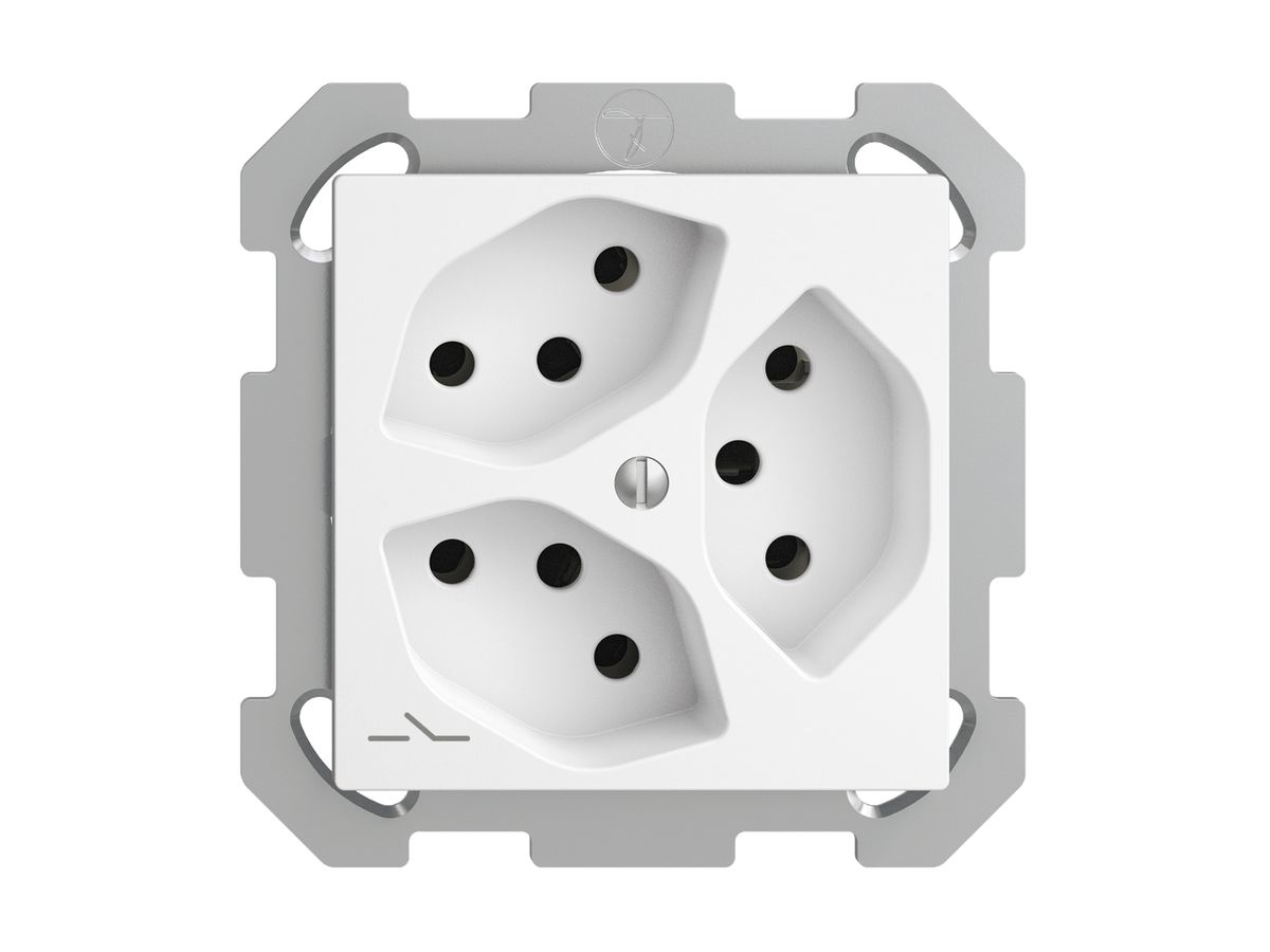 UP-Steckdose EDIZIOdue 3×T13 1×S weiss