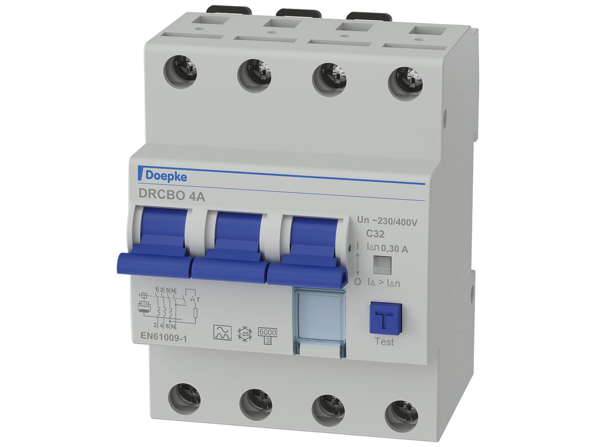 Fehlerstrom-/Leitungsschutzschalter Doepke DRCBO 4 3LN 400V C 32A 0.3A Typ A 6kA