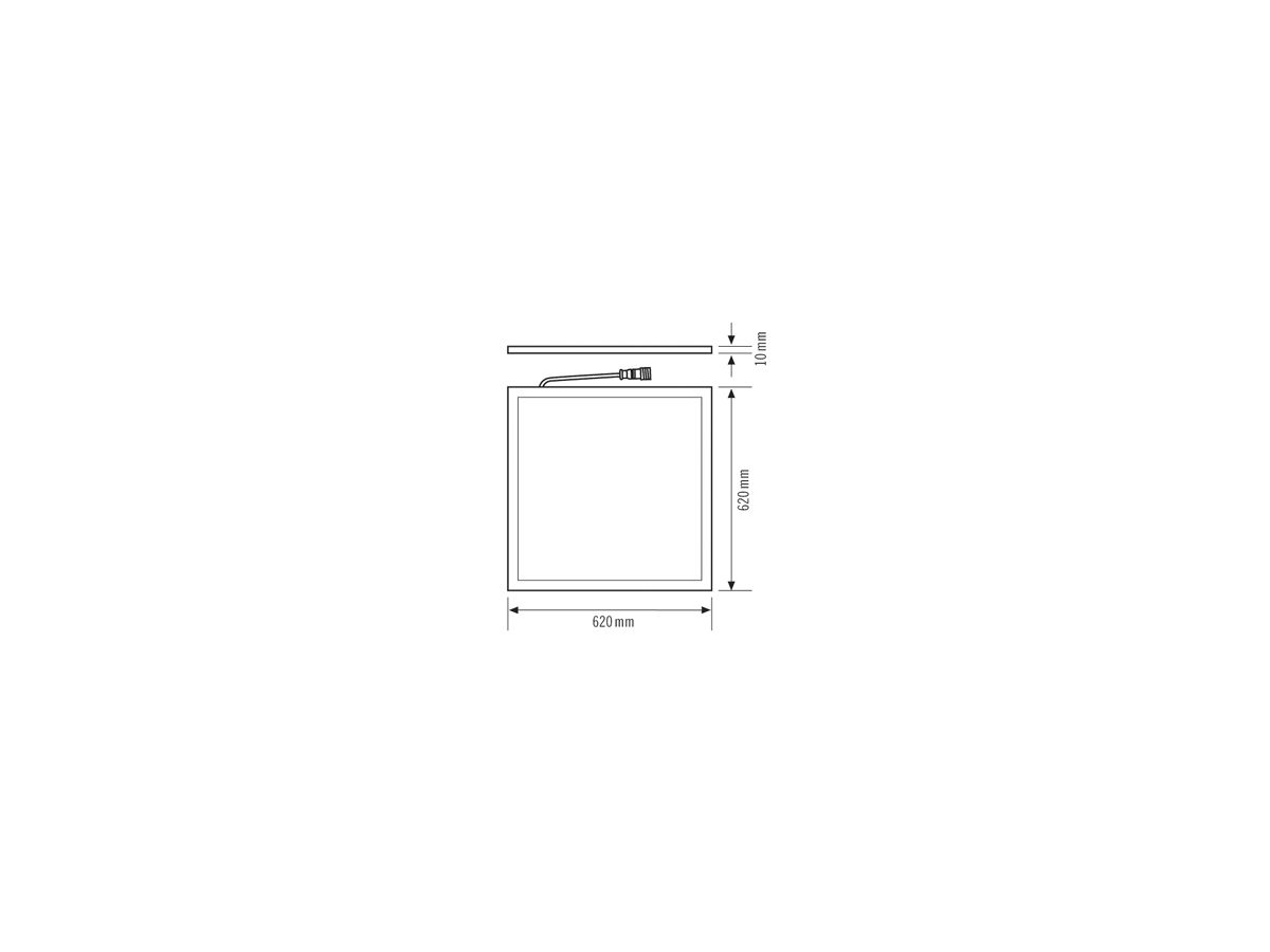 EB-LED-Deckenleuchte ESYLUX STELLA, 36W 4000K 3800lm 625×625mm IP20 prism.weiss