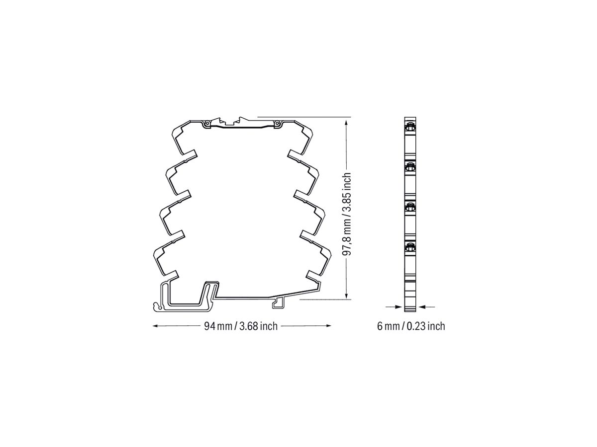 Potenzialverteiler WAGO Hutschiene TH35 8P 24V 20A 8×24VDC