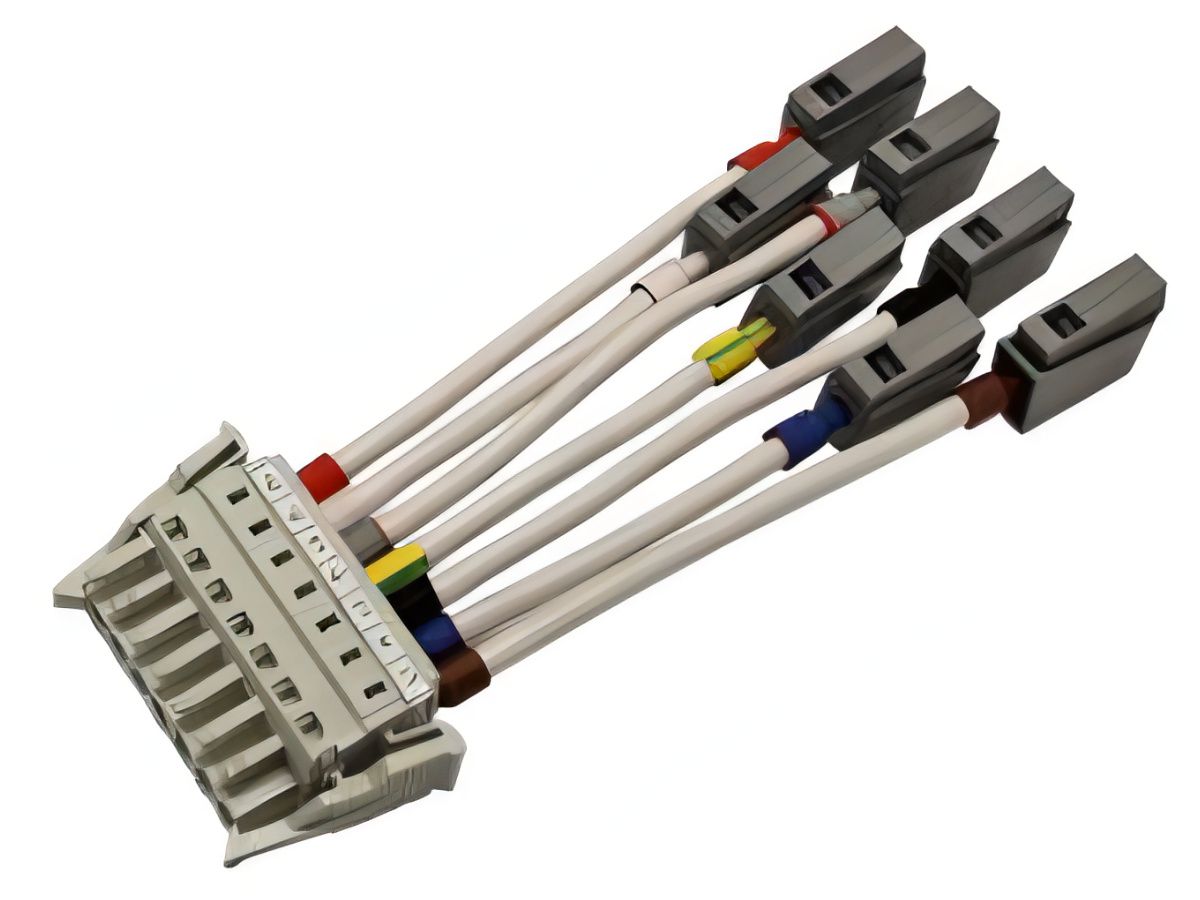 Einspeiskabel zu RetroFlex Lens, Buchse - 8-Draht-Verdrahtung mit Klemme.