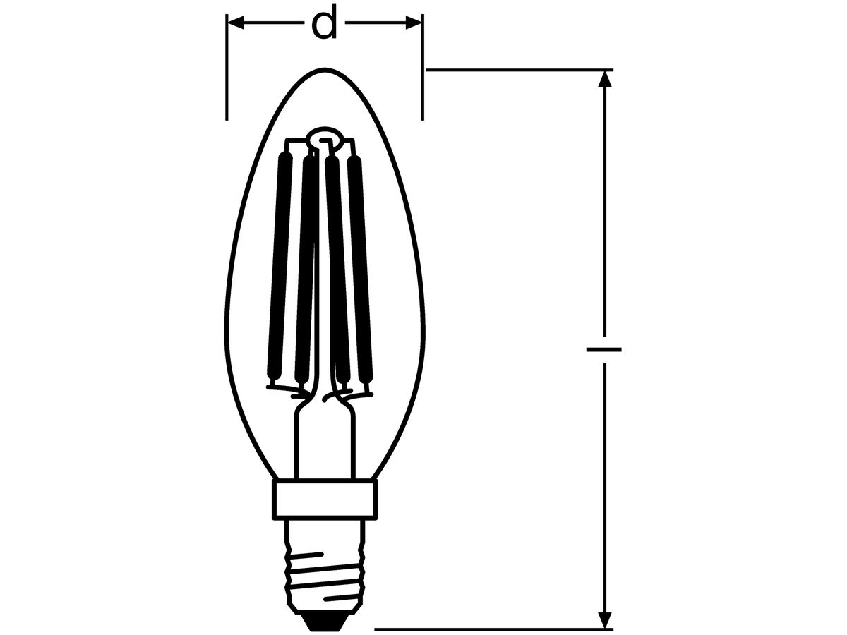 LED-Lampe SUPERSTAR CLASSIC B40 FIL CLEAR STEPdim E14 4W 827 470lm