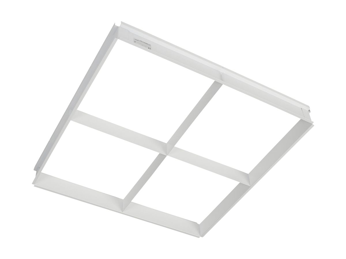 Einbaurahmen Legrand DIANA Edelstahl 595×595×66mm mit 4 Felder weiss