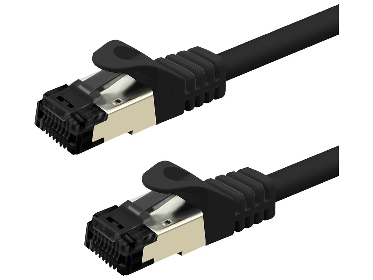Patchkabel RJ45 VALUE CAT8.1 S/FTP AWG26 1:1 LSZH schwarz 1m
