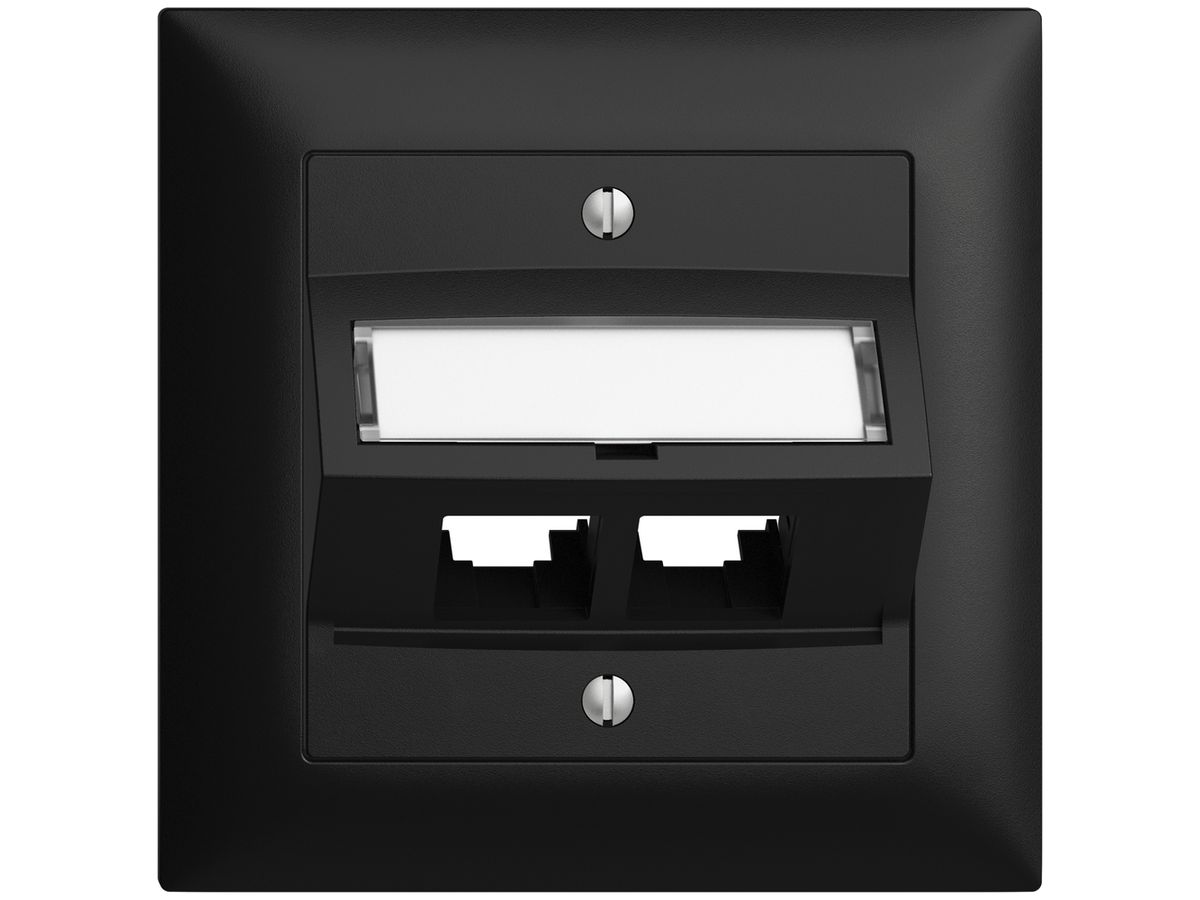 UP-Montageset S-One EDIZIOdue FMI für 2×RJ45 schräg, schwarz