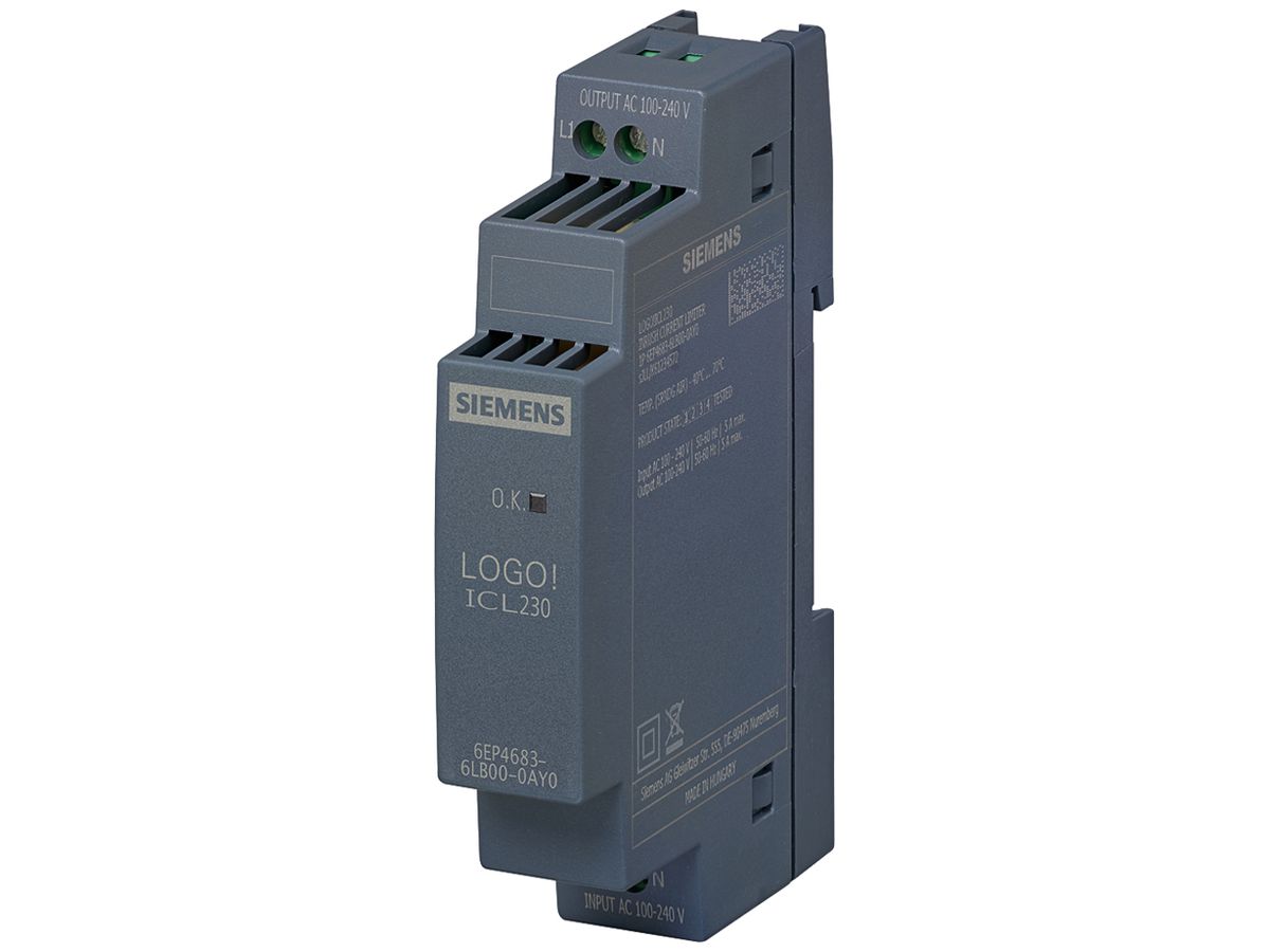 REG-Einschaltstrombegrenzer Siemens LOGO! ICL230, 10A für 60ms
