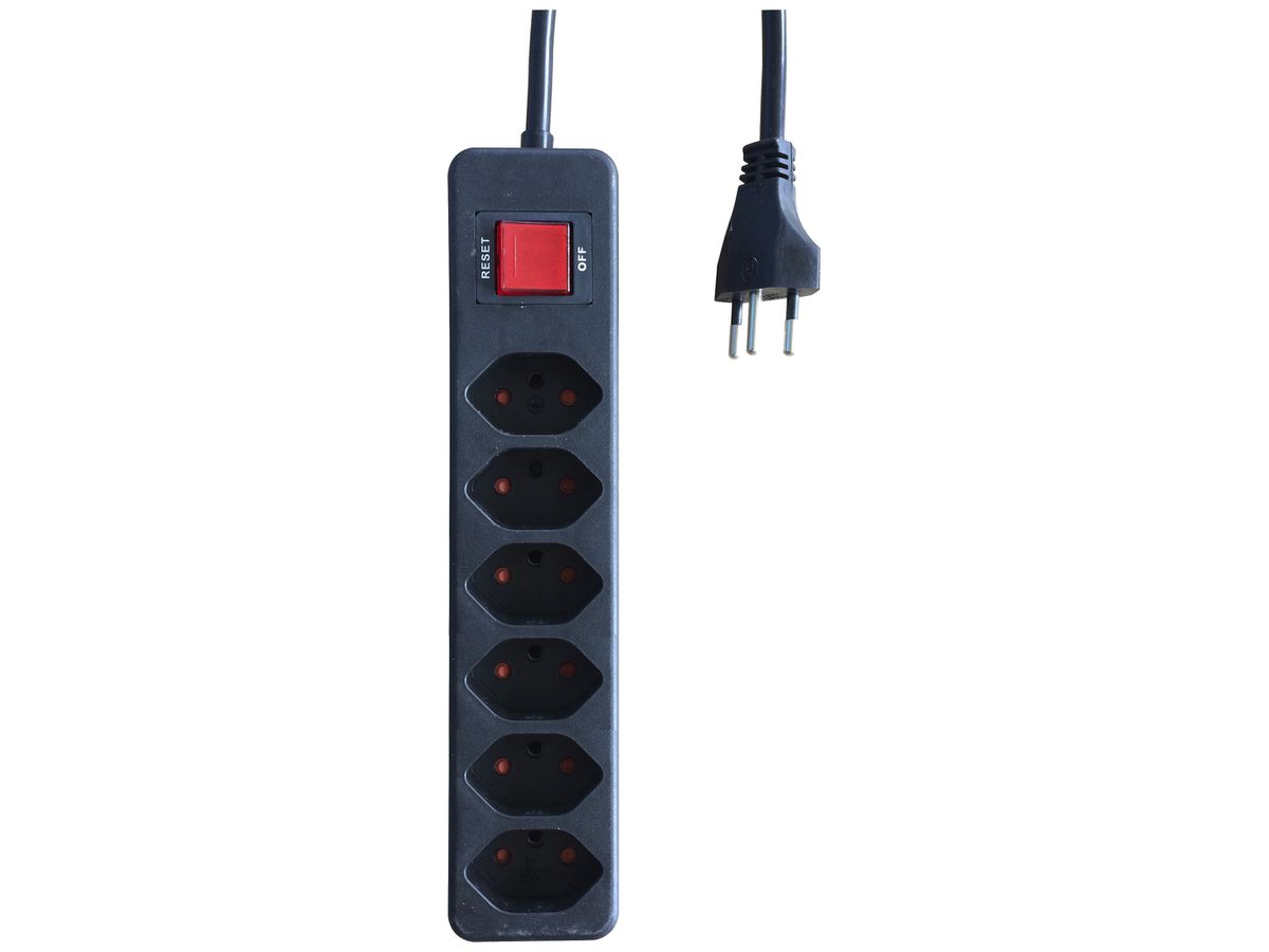 Steckdosenleiste ELBRO 6×T13 10A 2300W 3m schwarz IP20