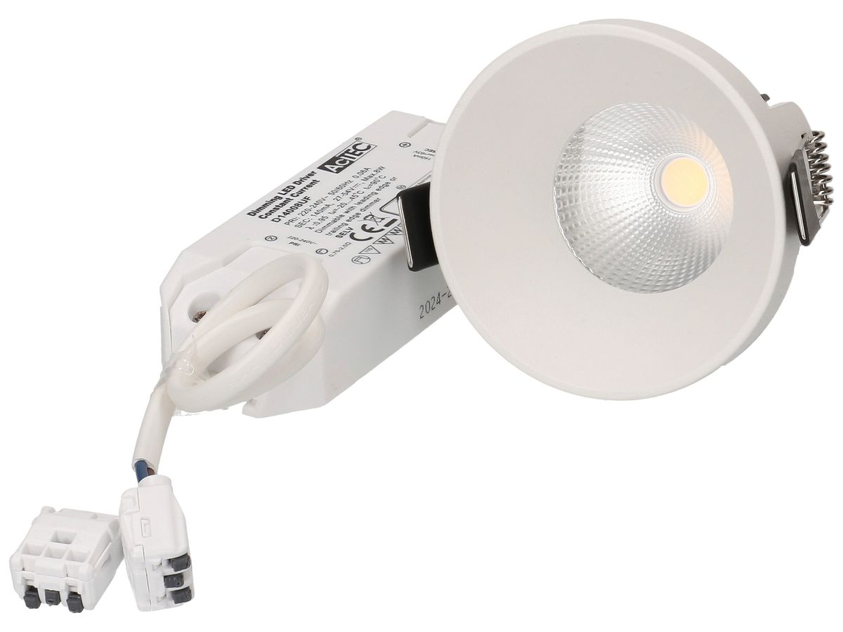 EB-LED-Spot maxLUCE ATMA 68 6.5W 660lm 3000K IP44 MB DIM Ø75mm weiss 32°