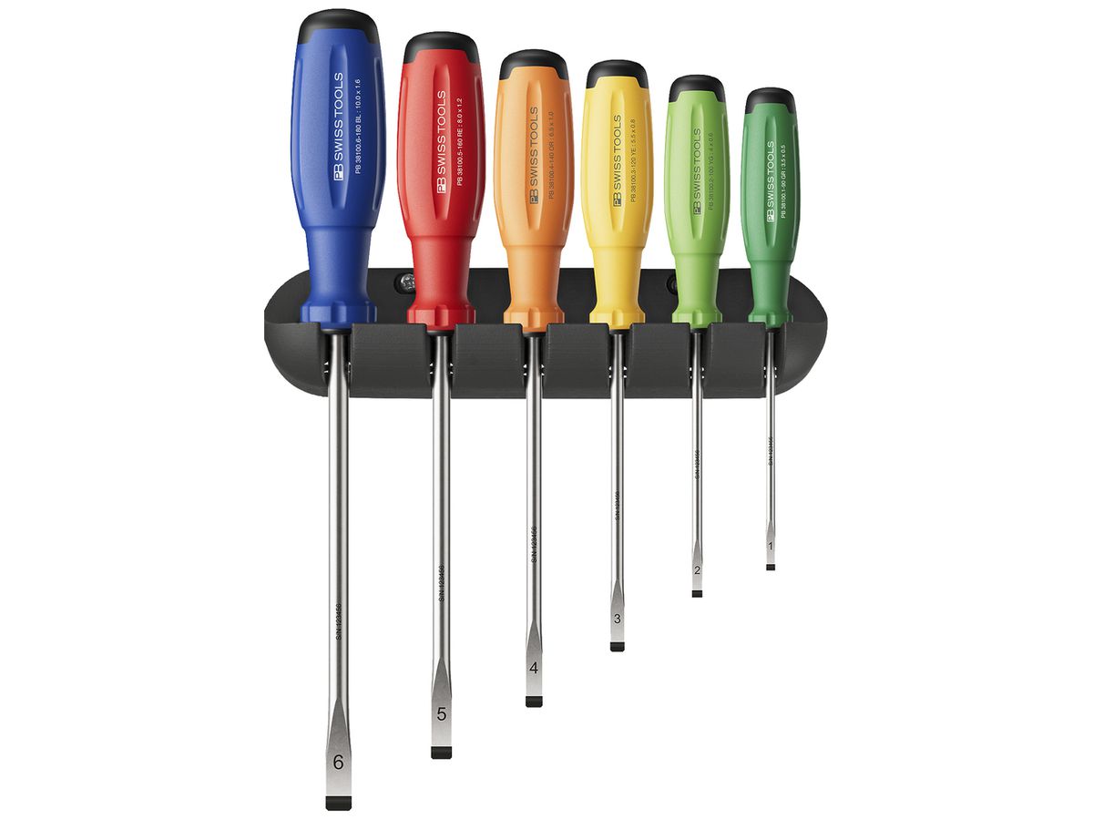 Schraubenzieher-Set PB SwissGrip Evo 6-tlg Wandhalterung