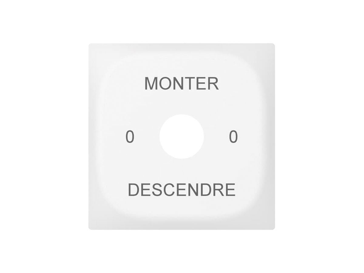 Frontplatte SIDUS zu Drehsch. Grav. 0-Monter-0-Descendre weiss