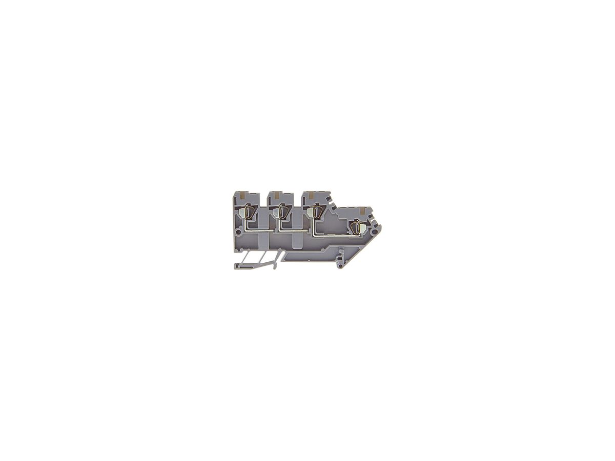 Durchgangs-Reihenklemme Woertz 0.2…1.5mm² 10A 60V Federzuganschluss 4×1 TH35 gu