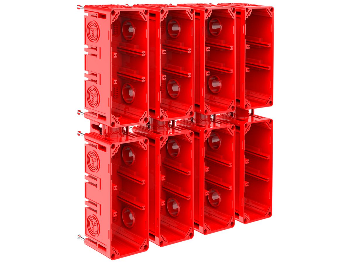 Schalungskasten CRALLO-LEU 378×378×73mm 4×4 Halogenfrei rot
