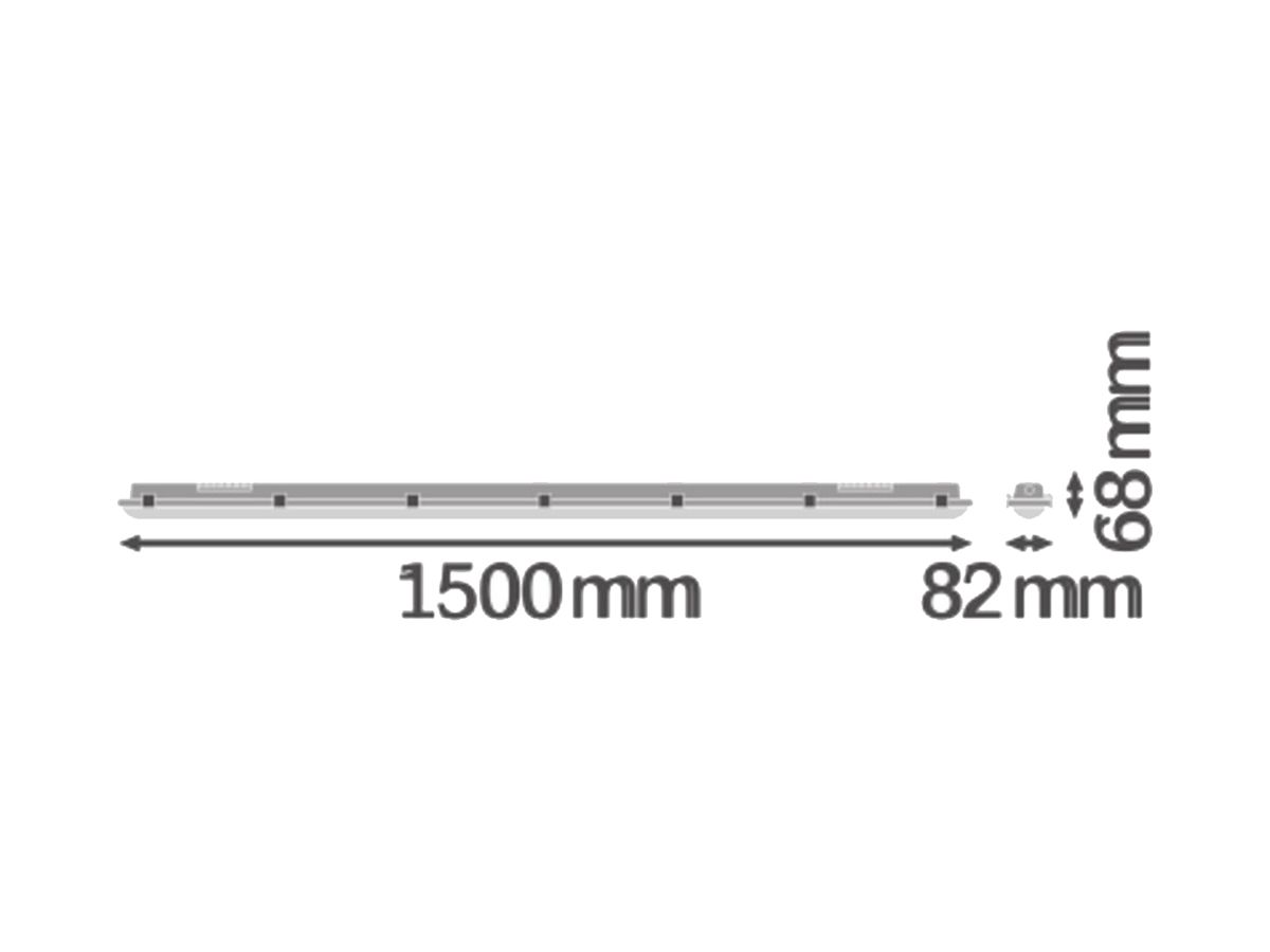 LED-Feuchtraumleuchte LEDVANCE DAMP PROOF HF SEN 26W 3500lm 840 IP65 1.5m grau