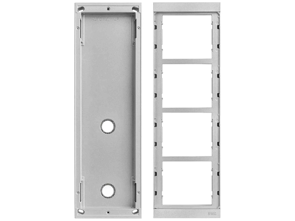 AP-Gehäuse Urmet Alpha, 4×Modul, 125×396mm, mit Rahmenmodulhalter