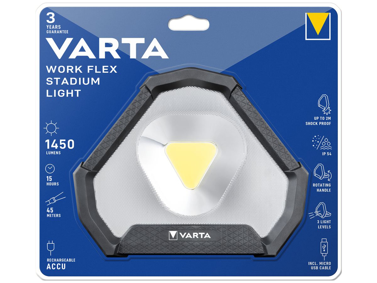 LED-Taschenlampe VARTA Work Flex Stadium Light 1540lm mit Akku