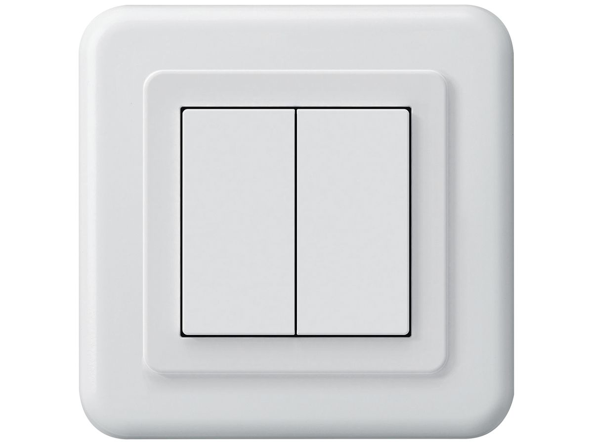 UP-KNX-Taster Hager BA basico C 2-fach 86×86mm weiss