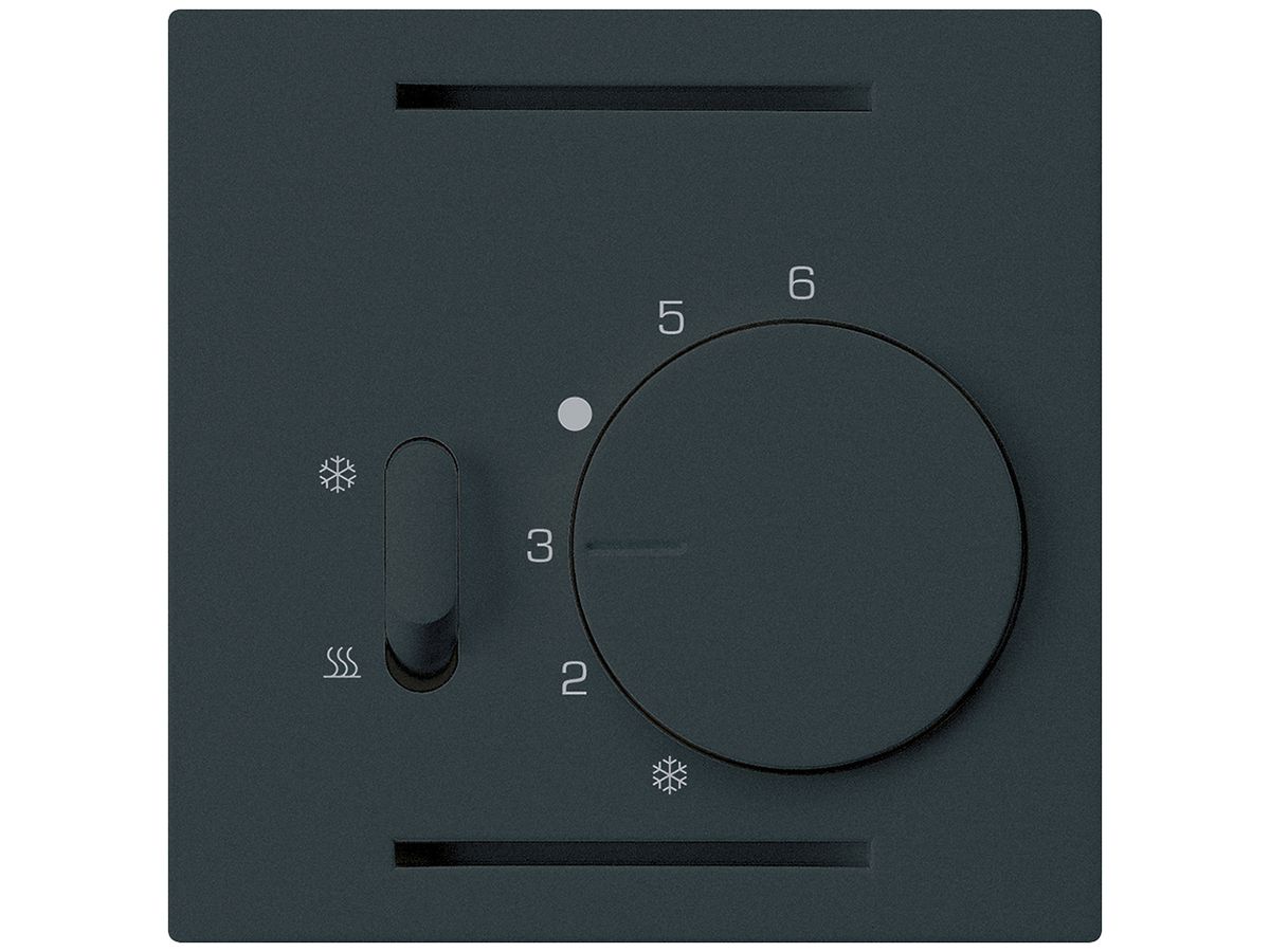 Thermostat Hager kallysto A, mit Schalter Heizen/Kühlen, schwarz