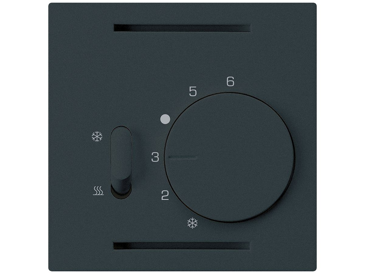 Thermostat Hager kallysto A, mit Schalter Heizen/Kühlen, schwarz