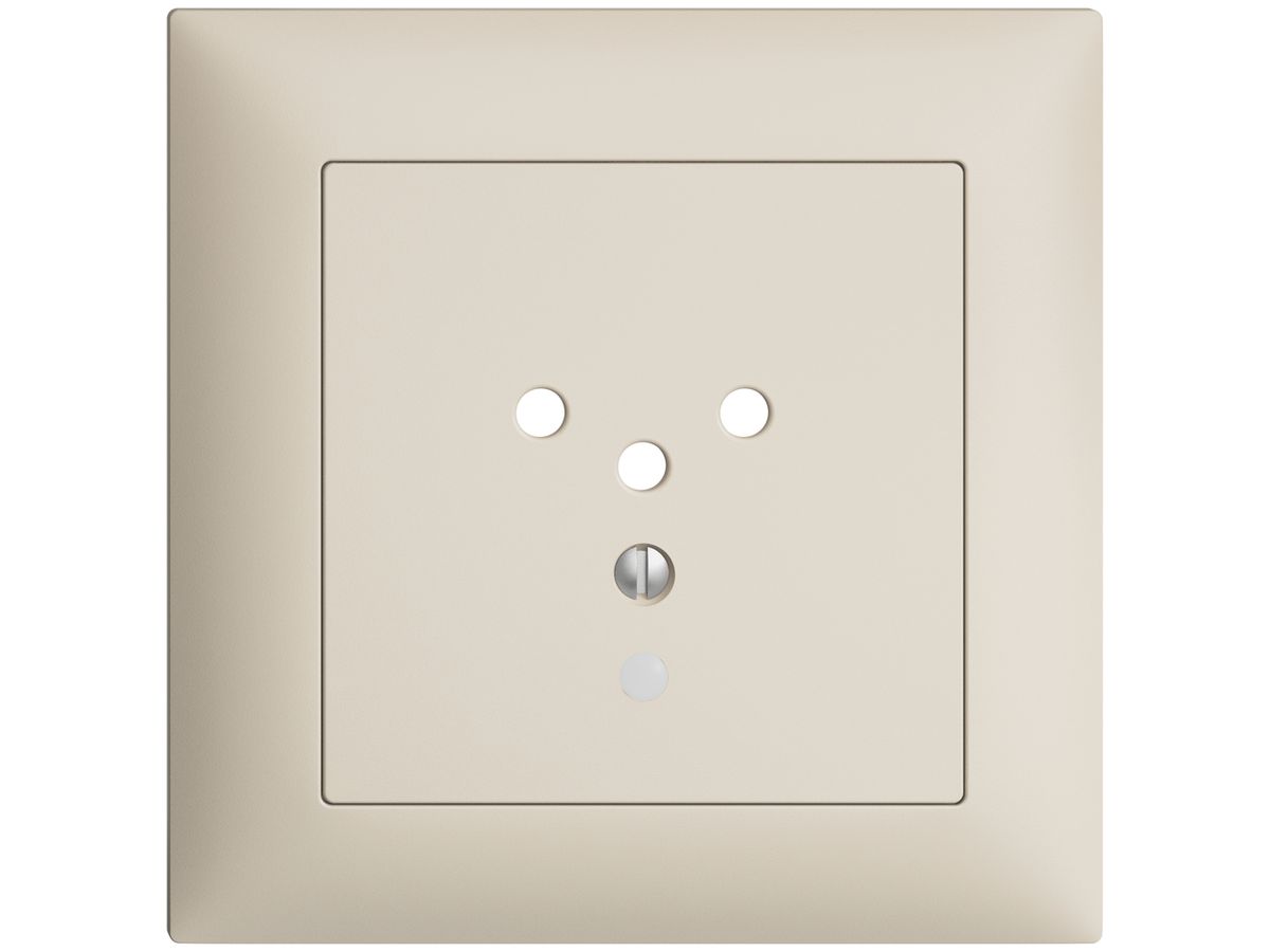 UP-Frontset EDIZIOdue T12 crema 88×88mm mit Linse für Steckdose