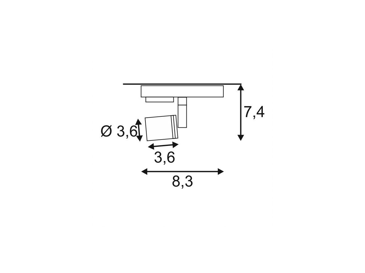 Strahler SLV PURI, GU10 50W mit 1-Phasen-Adapter IP20 schwarz