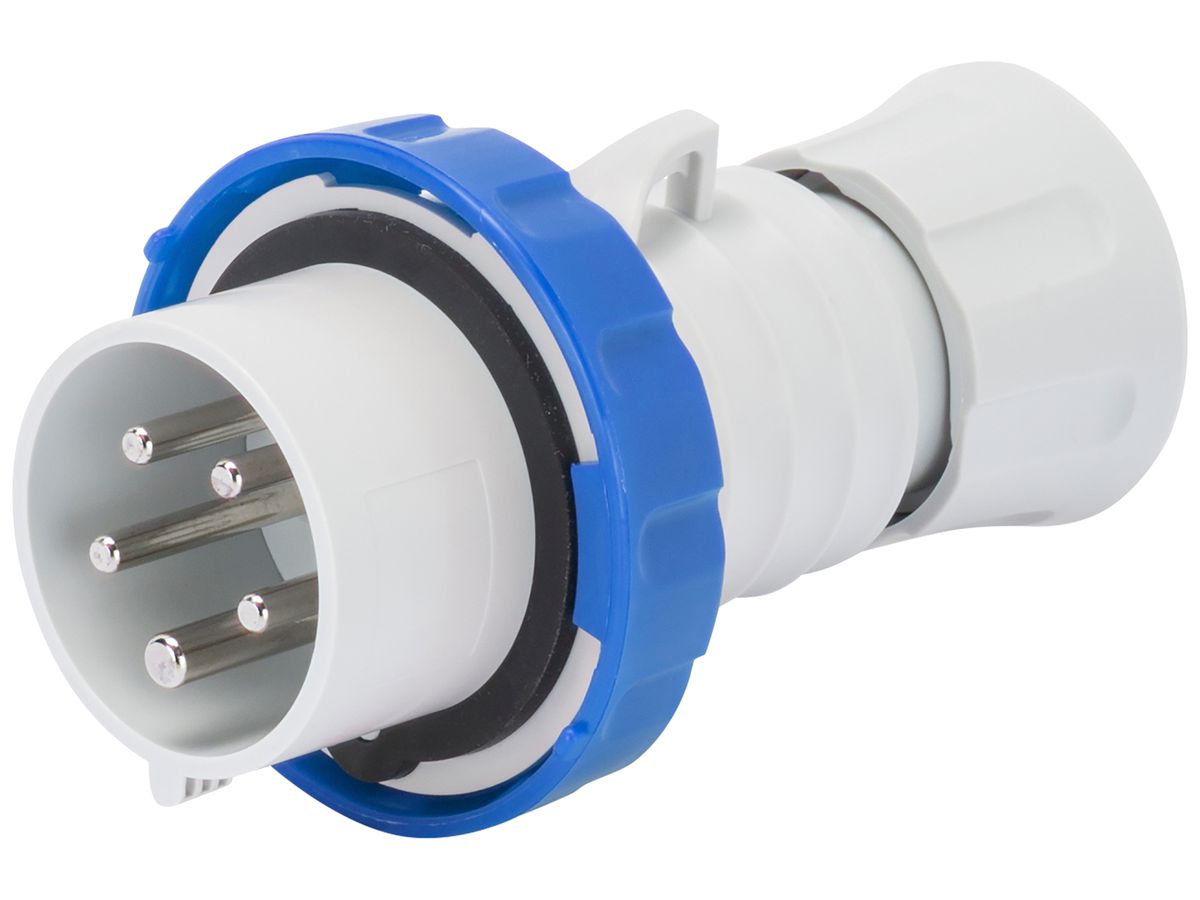 Stecker CEE Gewiss 309 HP 4P 32A 200…250V bl 9h IP67 Schraube