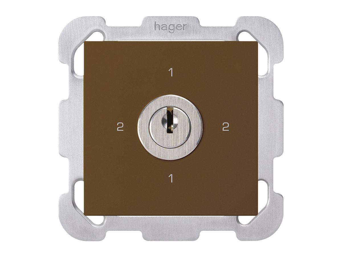 UP-Drehschalter kallysto 3/1L braun mit Schloss Kaba 8