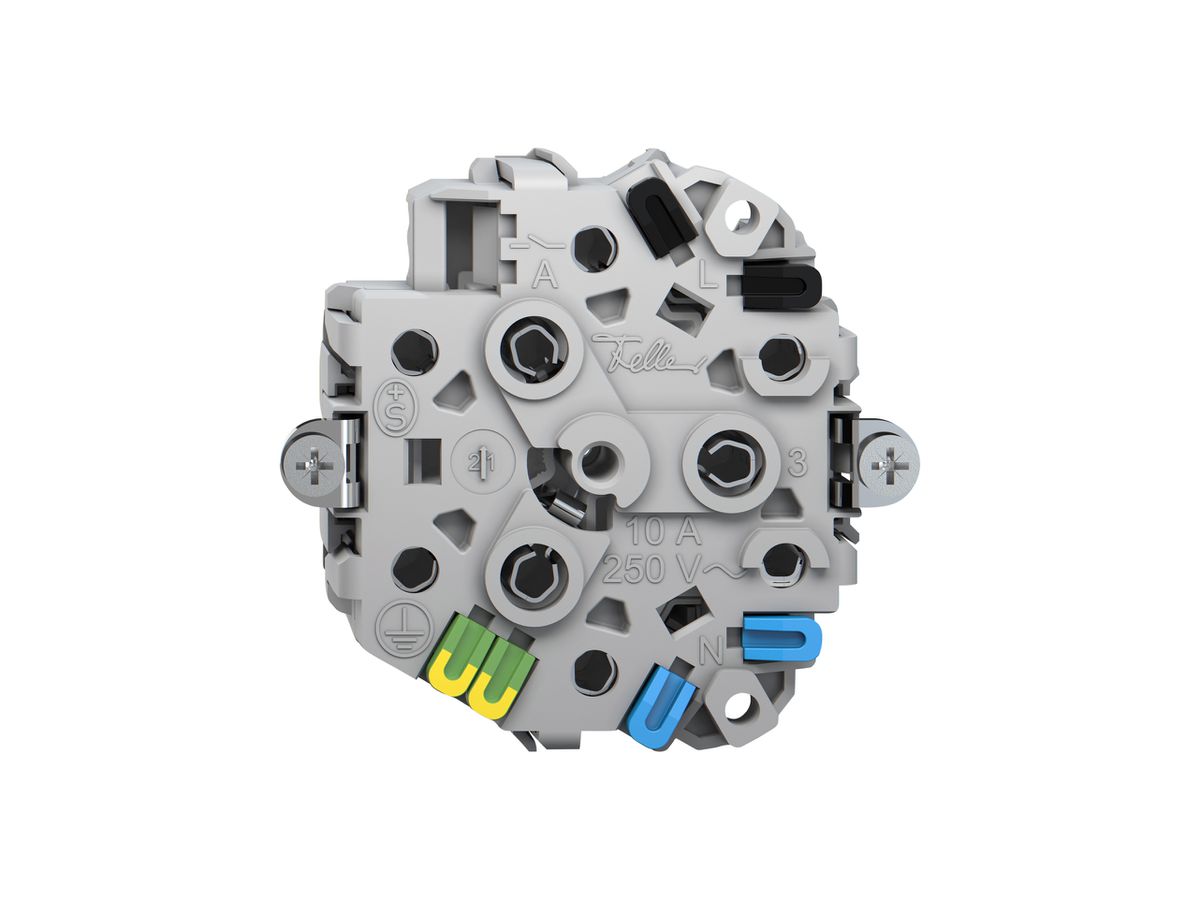 Steckdose Feller 3×T13 10A 250V 21mm grau IP20