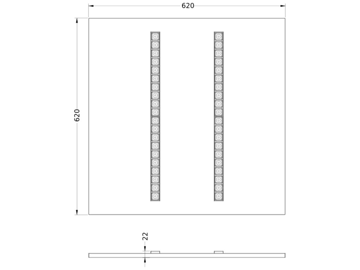 LED-Panelleuchte LEDVANCE PL INV 38W 4700lm 3000K DALI 620×620 schwarz