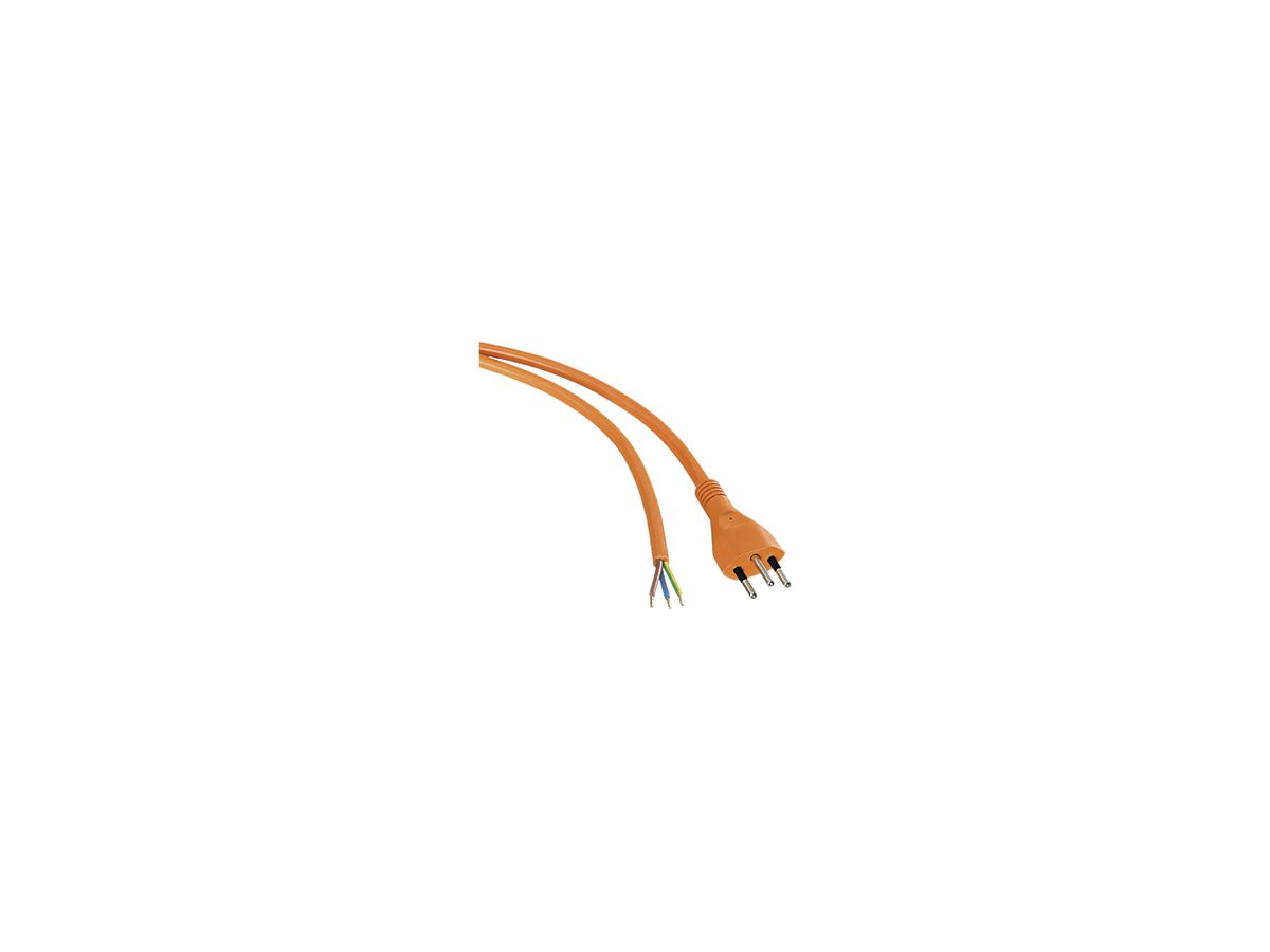 Anschlusskabel 3×1mm² 10m PUR Stecker T12 angespritzt orange