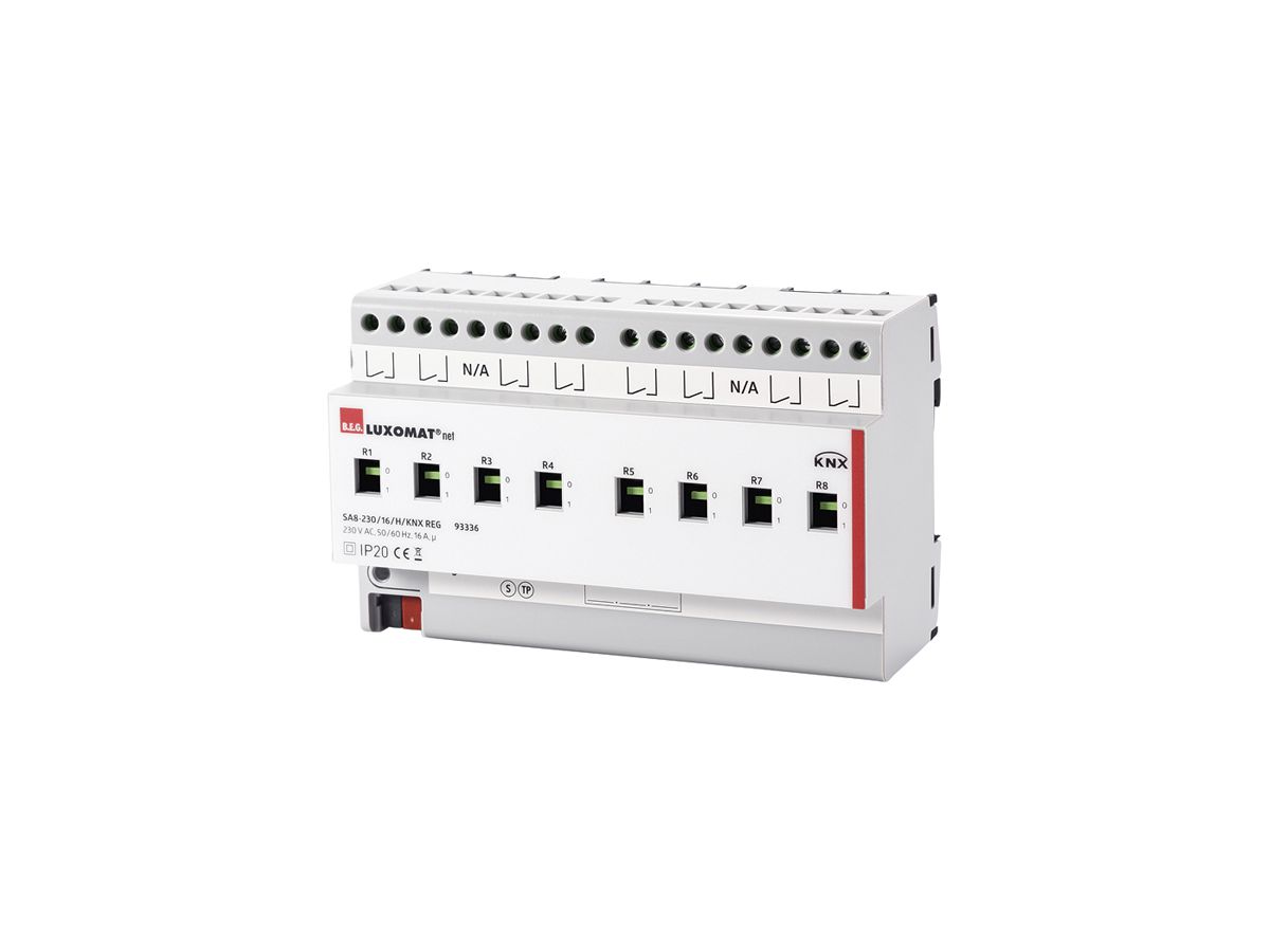 REG-Schaltaktor KNX Luxomat SA8-230/16/H/KNX, 8-fach, 16A/230VAC