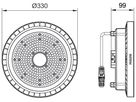 LED-Hallenstrahler CoreLine BY121P 72W 10500lm 6500K IP65 VWB DALI grau