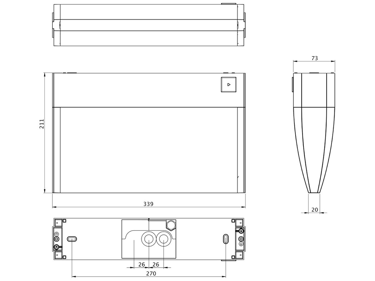 LED-Rettungszeichenleuchte AWPX-D-411-AT 4.2W 1h 339×211×73mm