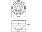 AP-Präsenzmelder Theben LUXA 103 S360-100 360° Erfassungsbereich eckig 28×5m ws