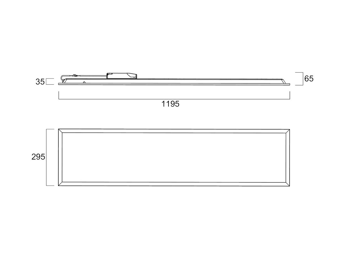LED-Panelleuchte Sylvania Quantum 26W 4500lm 840 IP54 DALI-2 1195×295mm weiss