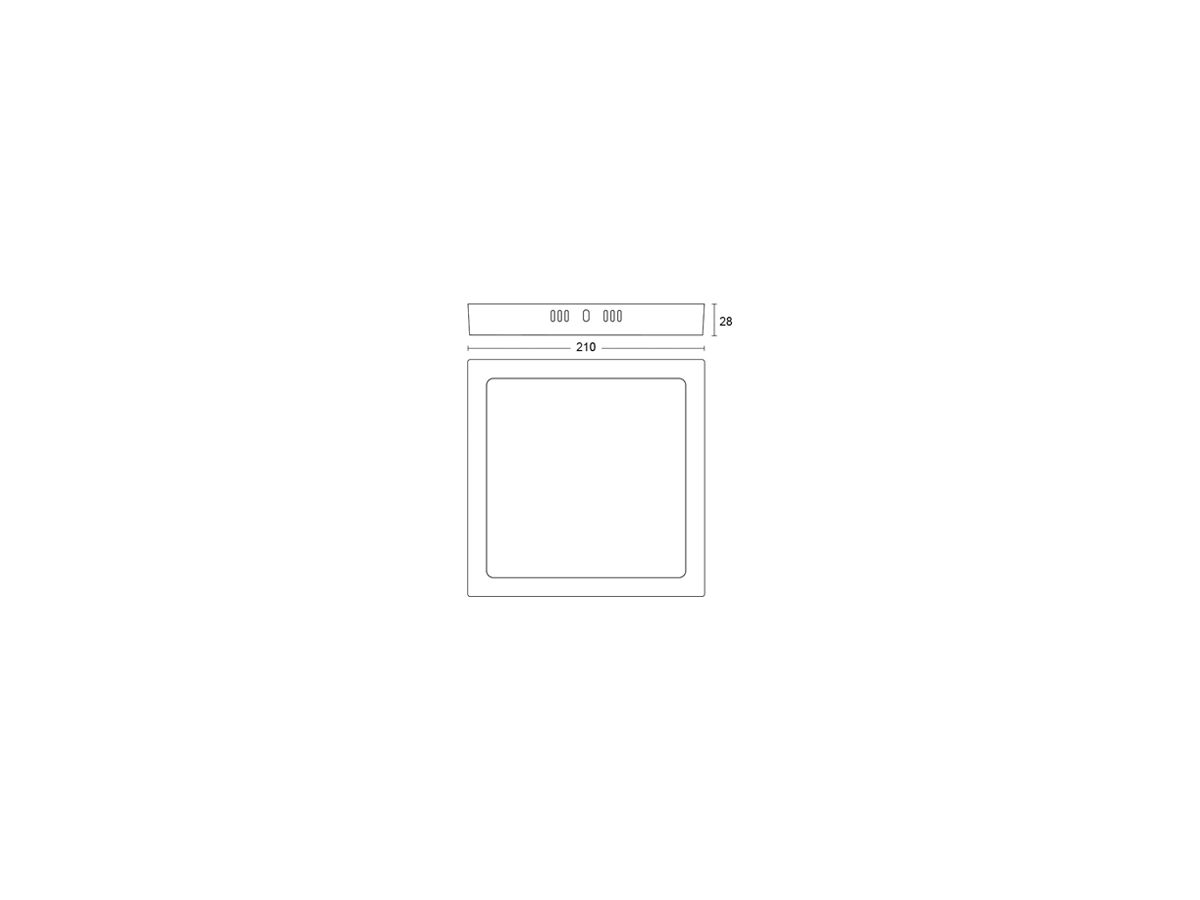 AP-LED-Downlight Philips Slim Surface 12W 1200lm 827 110° 210×210mm weiss