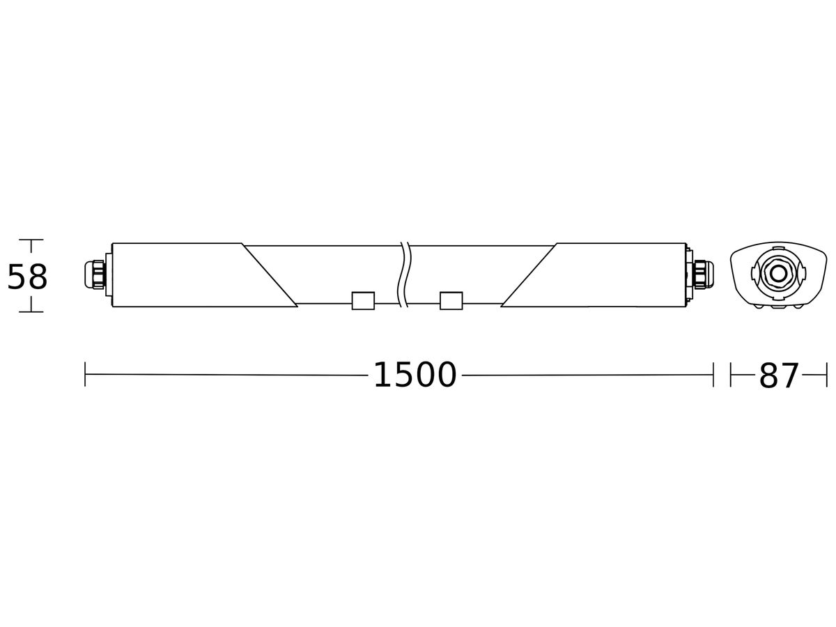 LED-Feuchtraumleuchte Steinel RS PRO SEN 42W 5940lm 3000K IP65 DIM gu
