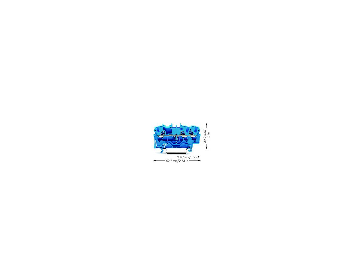 Durchgangsklemme WAGO TOPJOB-S 1.5mm² 3L blau Serie 2001