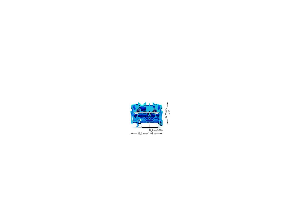 Durchgangsklemme WAGO TOPJOB-S 1.5mm² 2L blau Serie 2001