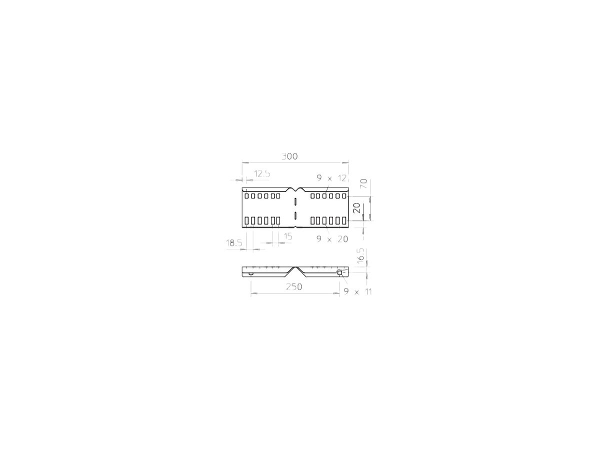 Winkelverbinder Bettermann 114×300mm Stahl rostfrei