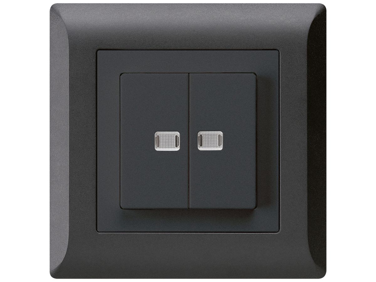 UP-Leuchtdruckschalter kallysto.line 1/3+3/1 mit 2 Linsen schwarz