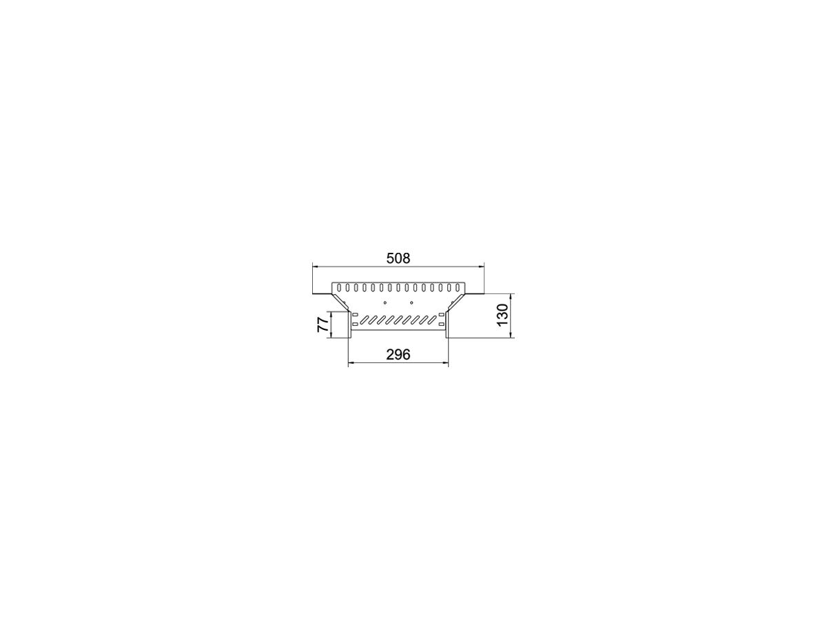 T-Abgang BET RAA 60×300mm Edelstahl A4 blank