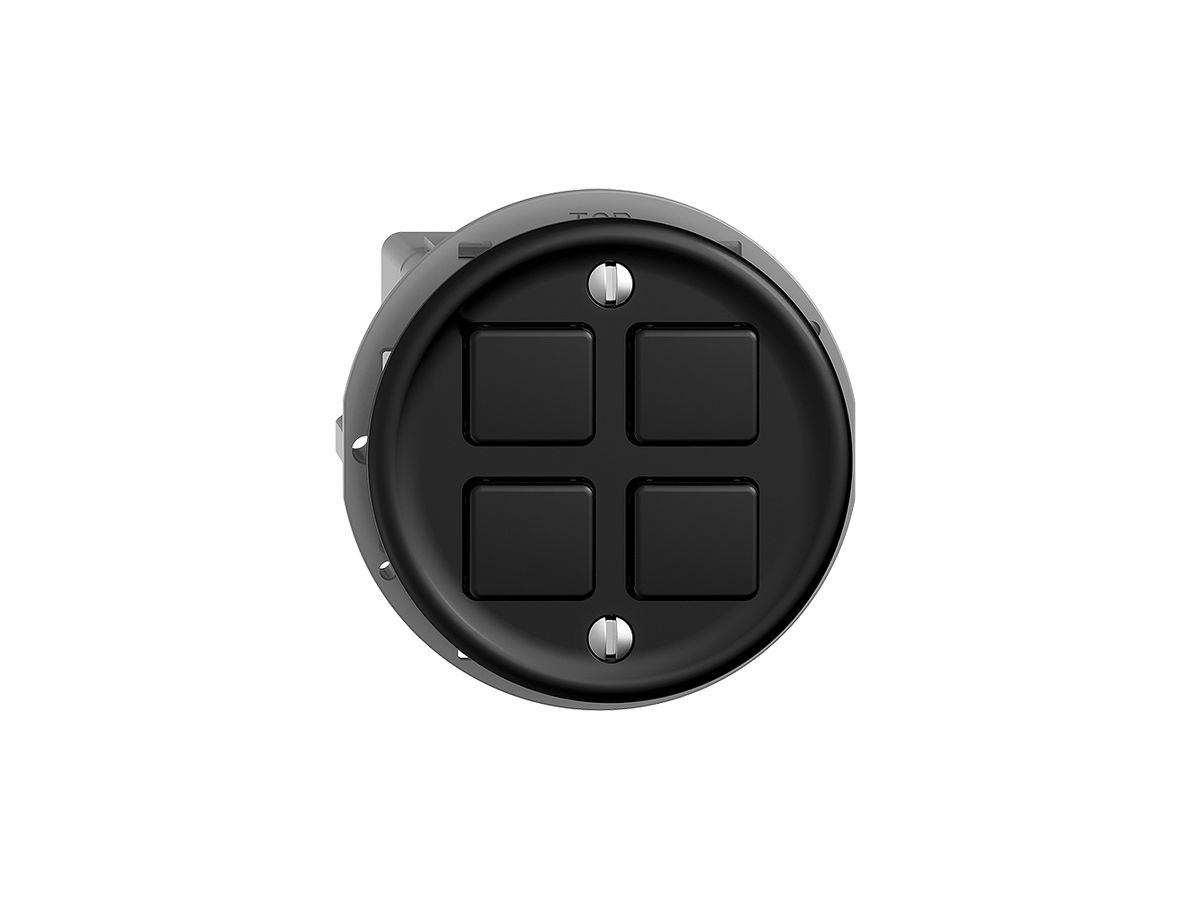 UP-Taster KNX STANDARDdue 4×mit LED RGB, mit Temperaturfühler, schwarz