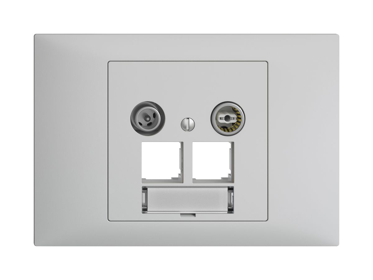 EB-Multimediadose EDIZIOdue BKE EASYNET 15dB, f.2×RJ45 S-One, hellgrau