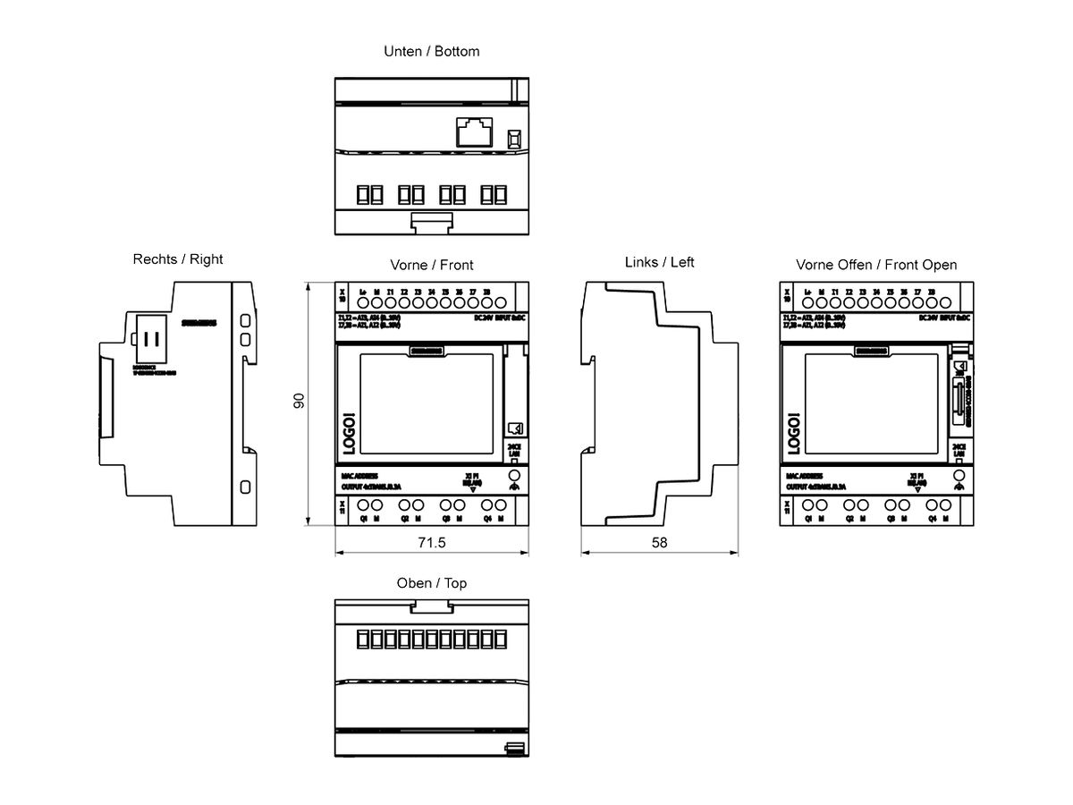 REG-Logikmodul SPS Siemens LOGO! 9 24CE Display 8DI/4DO