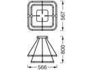 LED-Pendelleuchte LEDVANCE Decor Tetragon 23W 2500lm 830 567×566mm schwarz