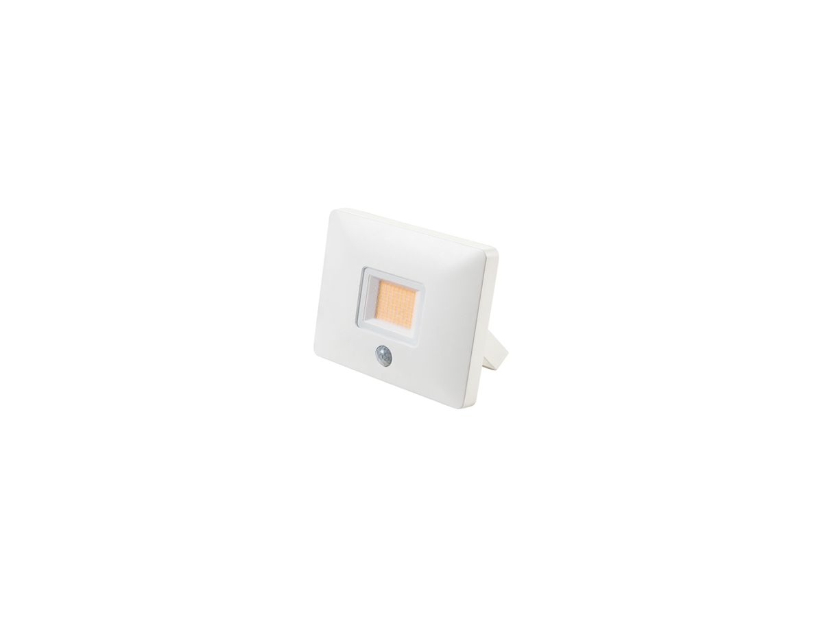 LED-Strahler SG Flom Maxi PIR 42W 5400lm 830 IP65 100° 201×161mm weiss