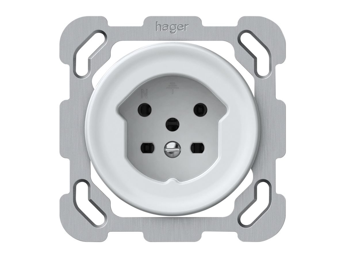 UP-Steckdose origin 1×Typ 15 10A 230V 77×77mm weiss