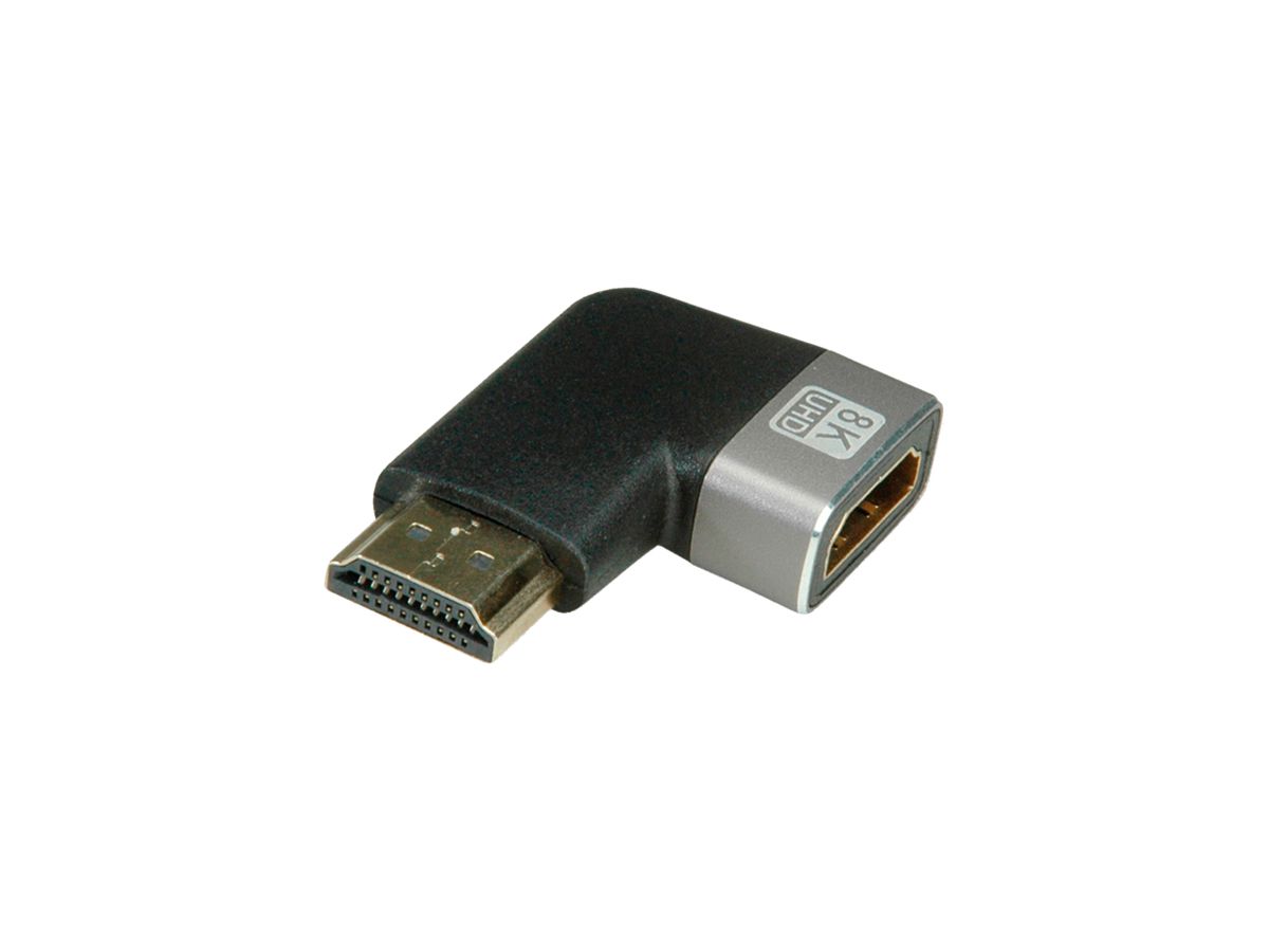 Adapter ROLINE HDMI→HDMI ST/BU 8K@60Hz UHD-2 90° passiv schwarz