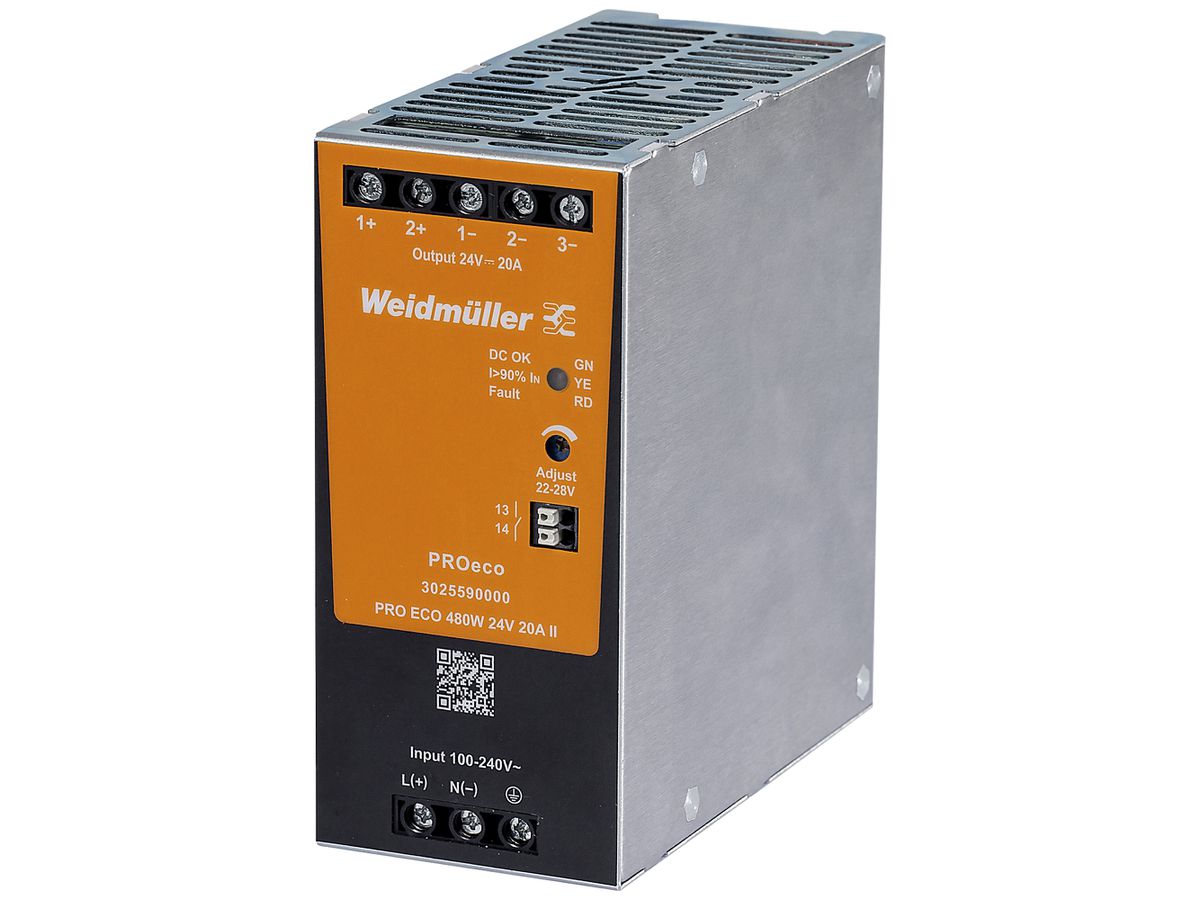 Schaltnetzgerät Weidmüller Connect Power PRO ECO 480W 24V 20A